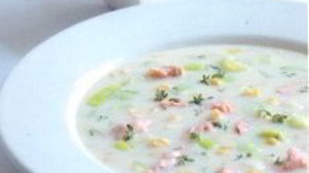 Как приготовить похлебку из лосося, порея и кукурузы