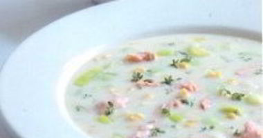Рецепт Похлебки из лосося, порея и кукурузы