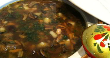 Рецепт Сытной постной похлебки с грибами и фасолью