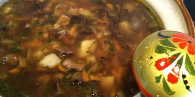 Рецепт сытной постной похлебки с грибами и фасолью