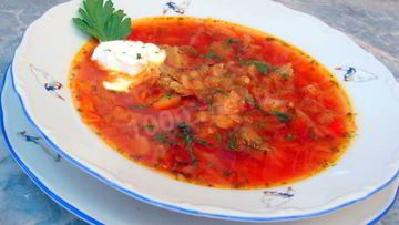 Рецепт Украинского борща со сметаной по Похлебкину