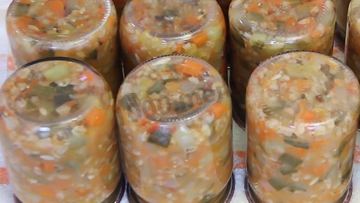 Рецепт Рассольника на зиму с рисом в банках