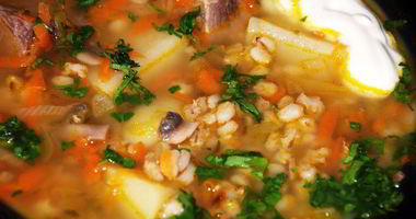 Рецепт Рассольника с говядиной и перловкой