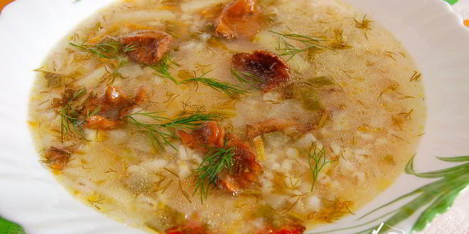 Рецепт рассольника с грибами
