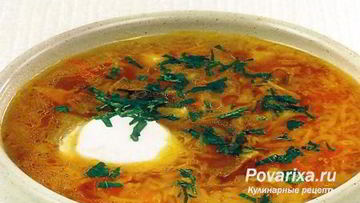 Рецепт Щей из квашеной капусты с грибами