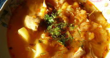 Рецепт Щей из свежей капусты с солеными помидорами