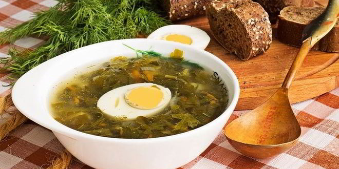 Рецепт зеленых щей с потрошками