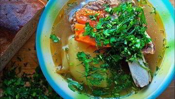 Рецепт Шурпы из говядины на костре