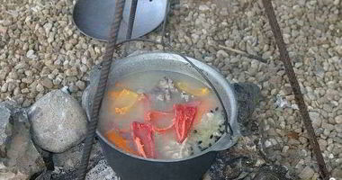 Рецепт Шурпы в казане на костре