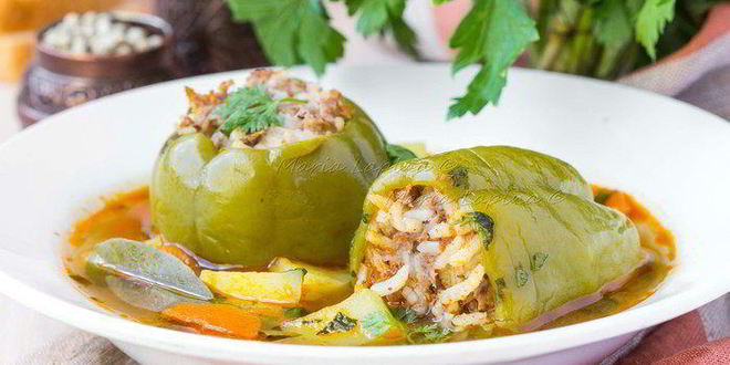 Рецепт супа с фаршированными перцам дулма-шурпа