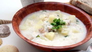 Рецепт Сливочного супа из рыбы с грибами и кольраби