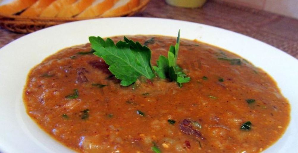 Рецепт суп харчо с орехами