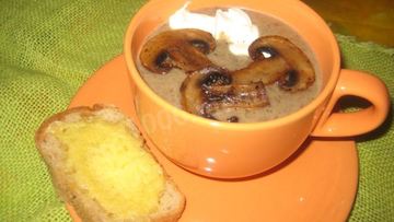 Рецепт Грибного супа-пюре на молоке из свежих грибов