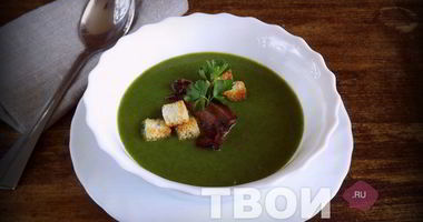 Рецепт Шпинатного супа-пюре с грудинкой