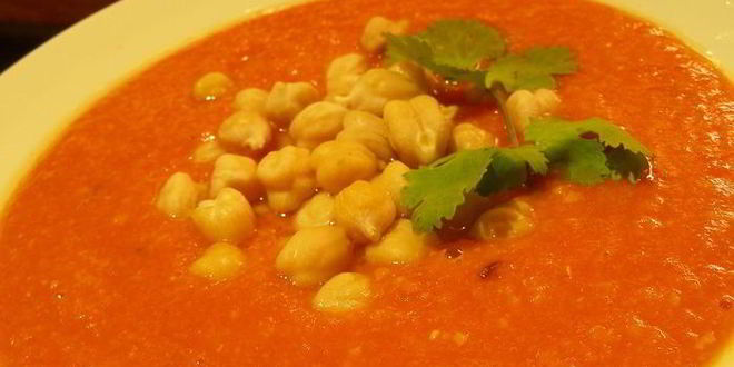 Рецепт супа-пюре из чечевицы и нута с помидорами