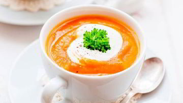 Рецепт Тыквенного супа-пюре с каштанами и грибами