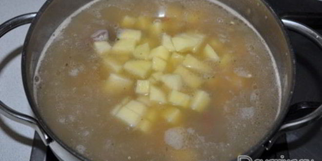 Рецепт супа с копченостями и машем