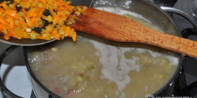 Рецепт супа с копченостями и машем