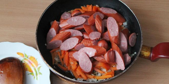 Рецепт супа с охотничьими колбасками