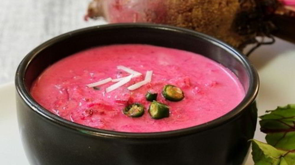 Как приготовить пикантный свекольник с таном, мацони и оливками