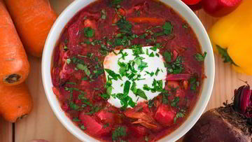 Рецепт Свекольника на бульоне с грудинкой