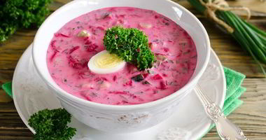 Рецепт Свекольника на кефире с огурцом и перепелиными яйцами