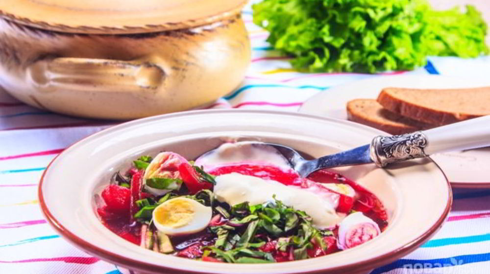 Как приготовить свекольник с ботвой холодный