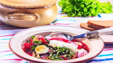 Рецепт Свекольника с ботвой холодный