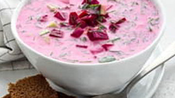 Рецепт Свекольника со щавелем и кедровыми орешками на минеральной воде