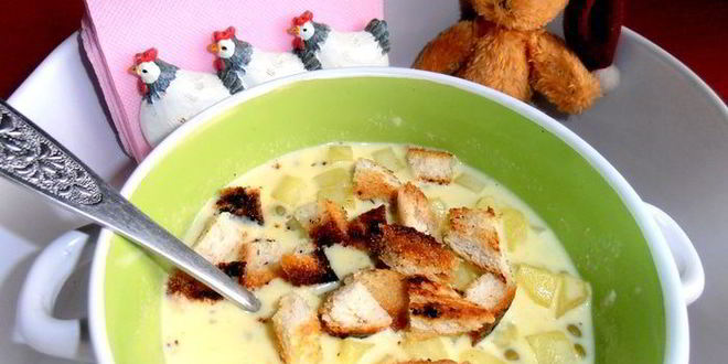 Рецепт любимого сырного супчика сына