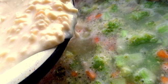 Рецепт овощного сырного супа