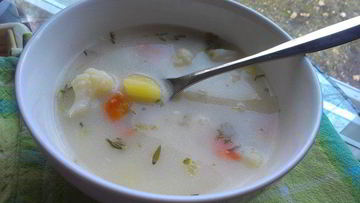 Рецепт Сырно-сливочного суп с цветной капустой