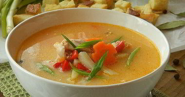 Рецепт Сырно-томатного суп на курином бульоне