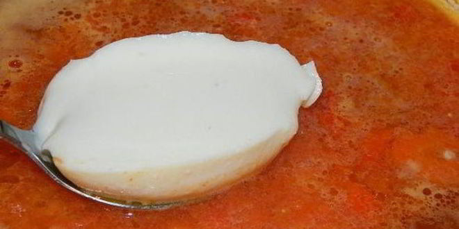 Рецепт сырно-томатного суп на курином бульоне