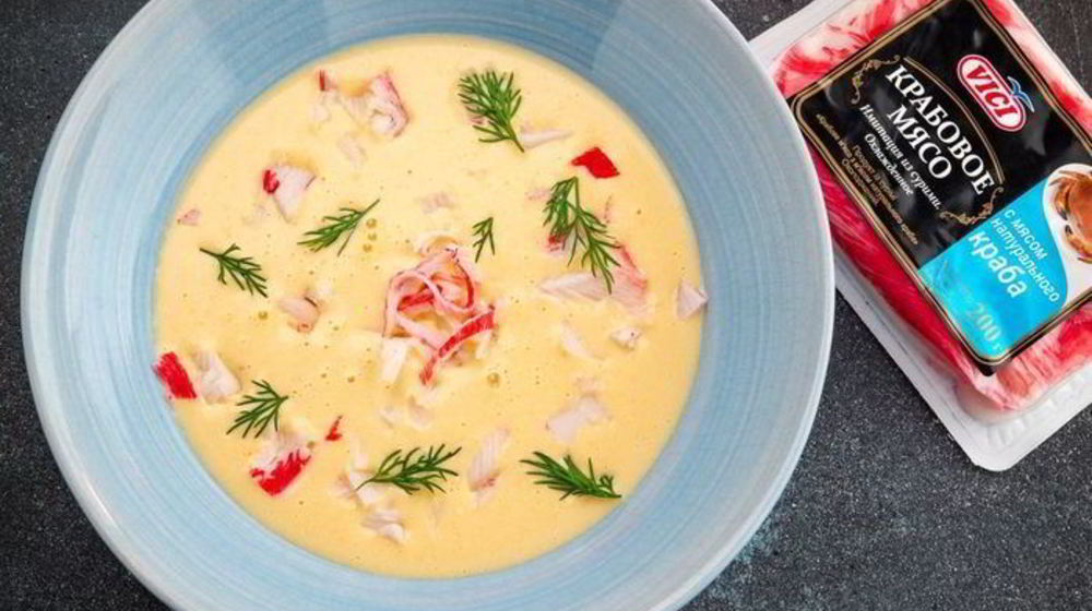 Как приготовить сырный крем-суп с крабовым мясом
