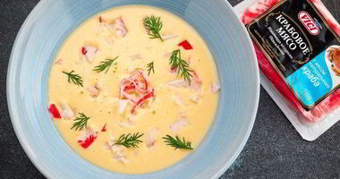 Рецепт Сырного крема-супа с крабовым мясом