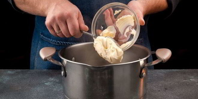 Рецепт сырного крема-супа с крабовым мясом