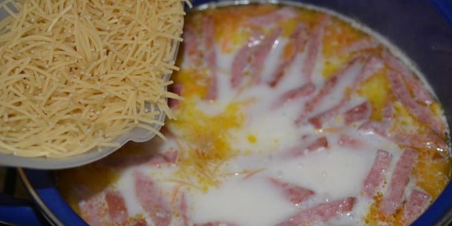 Рецепт сырного супа из плавленого сыра с колбасой