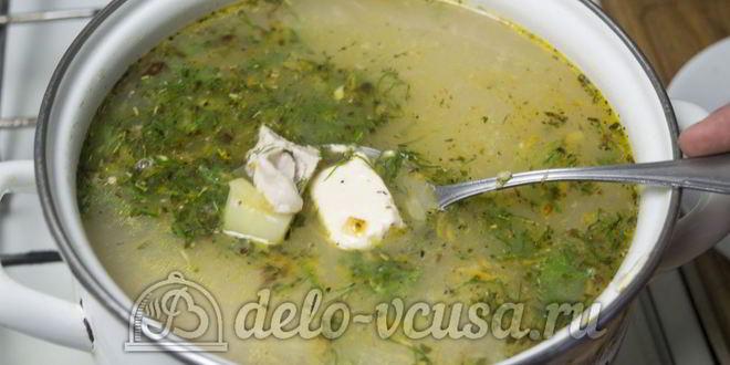 Рецепт сырного супа с куриным филе