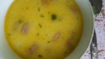 Рецепт Сырного супа с полукопченой колбасой