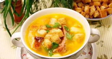 Рецепт Сырного супа с ребрышками