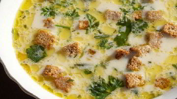 Рецепт Сырного супа с сухариками