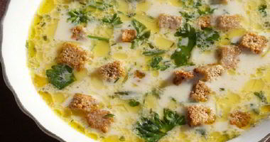 Рецепт Сырного супа с сухариками