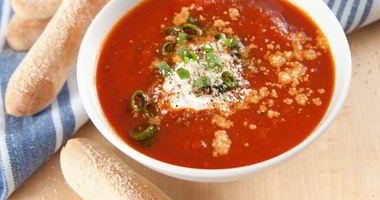 Рецепт Томатного супа с рикоттой и пармезаном