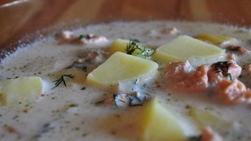 Рецепт Ухи из форели по-фински