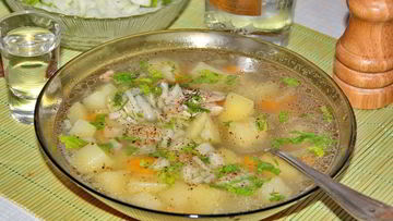 Рецепт Ухи из морского окуня