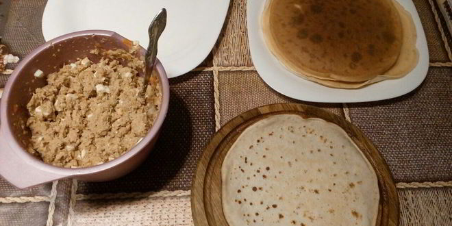 Рецепт блинчиков с соевым мясом