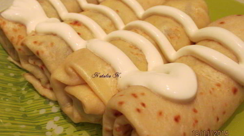 Как приготовить блины с курицей, грибами и сыром