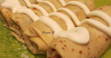 Рецепт Блинов с курицей, грибами и сыром