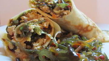 Рецепт Блинов с мясом и морской капустой